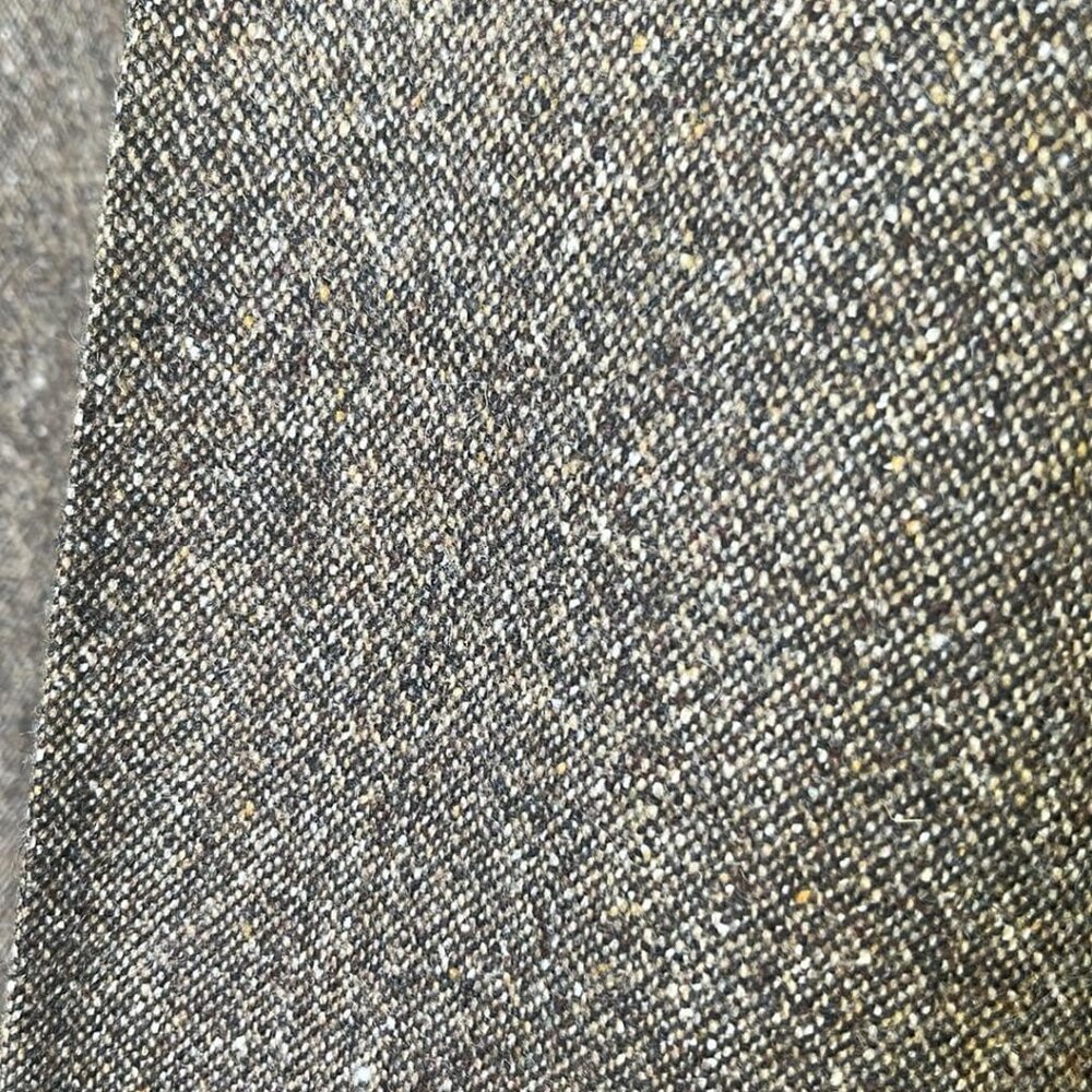 Isabella Bird Sz 8 Italian Wool Silk Blend Flat Brown Tweed Wide Leg Pants  Thes - Picture 10 of 11